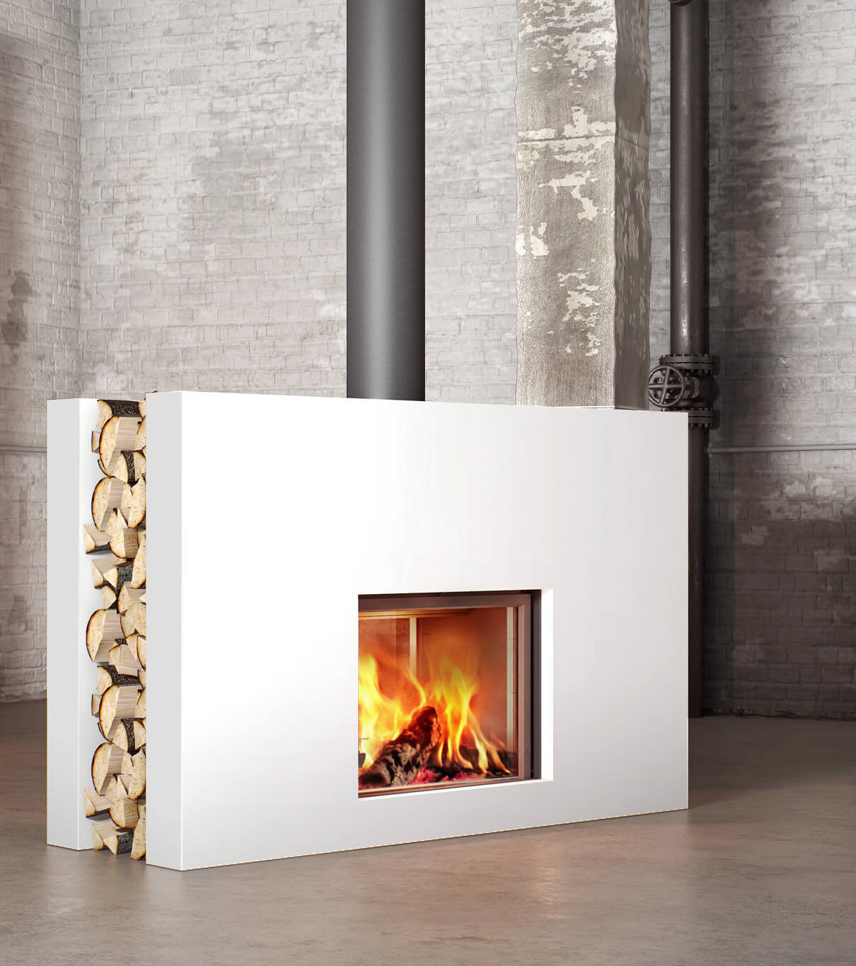 double sided fireplace Stûv 21